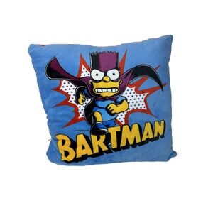 The Simpsons Bartman Bart Super Softly Plush‎ 12" X 12" Throw Pillow